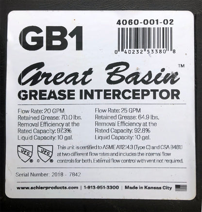 Schier Great Basin Grease Interceptor