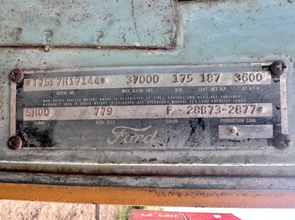 Vintage 1957 Ford T750 "Big Job" Truck Cab w/ PTO