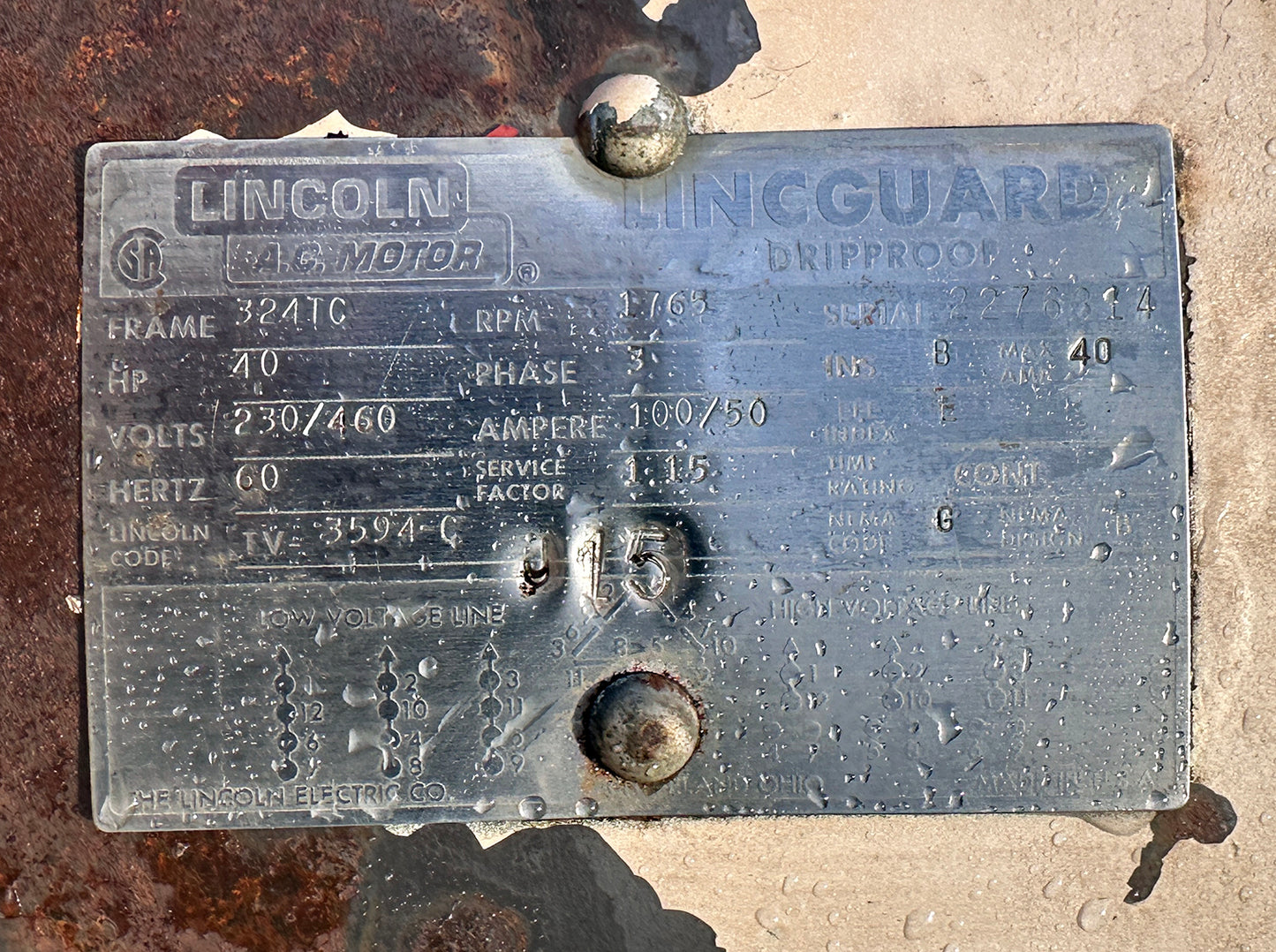 40HP Lincoln Motor Continental PVX0825 Hydraulic Piston Pump Assembly