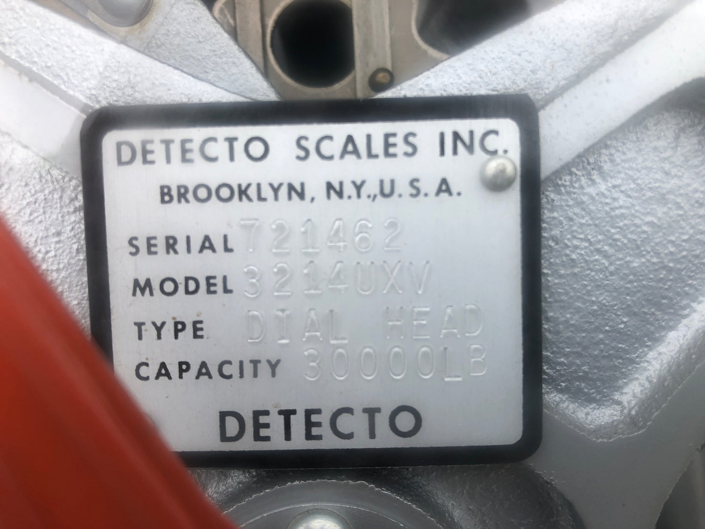 Detecto Scales 3214UXV 30000 LB Industrial Mechanical Dial Head Scale