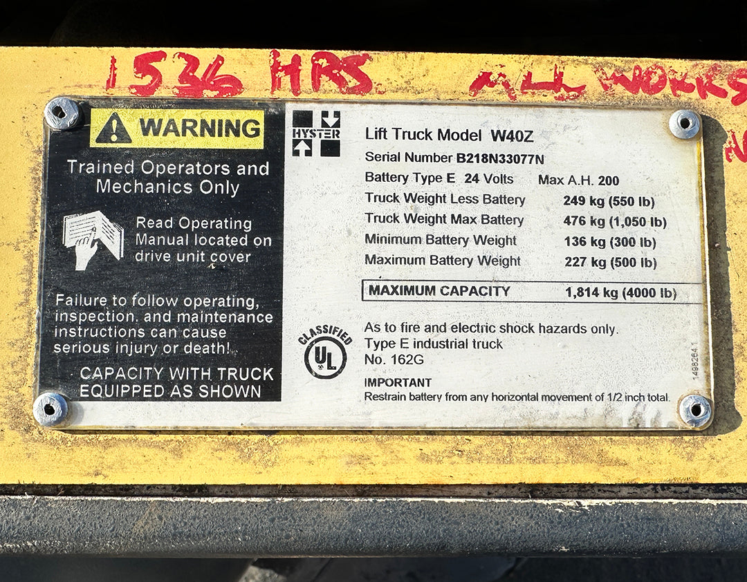 Hyster W40Z Pallet Jack
