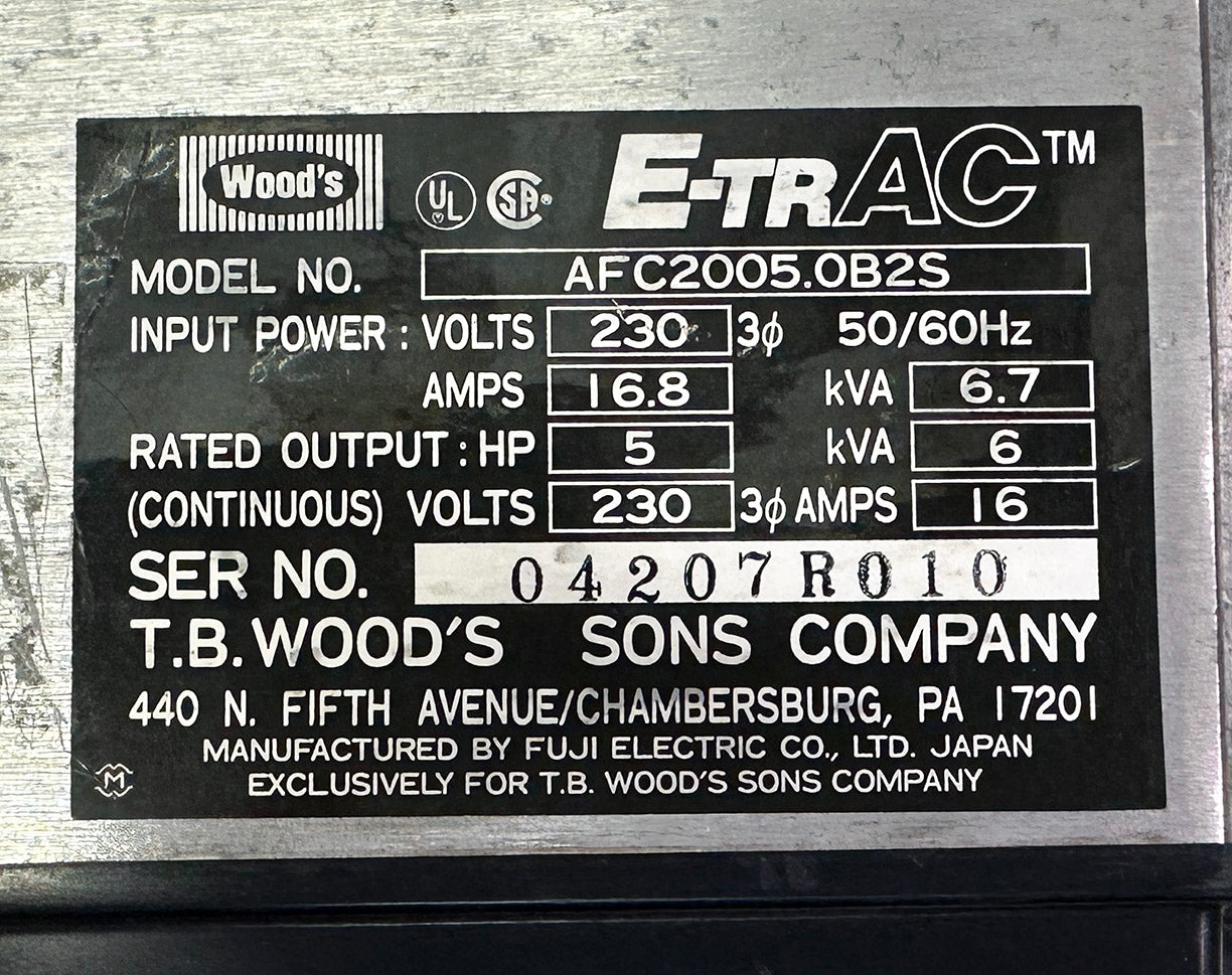 TB Wood's AFC2005 E-TRAC Variable Frequency Drive