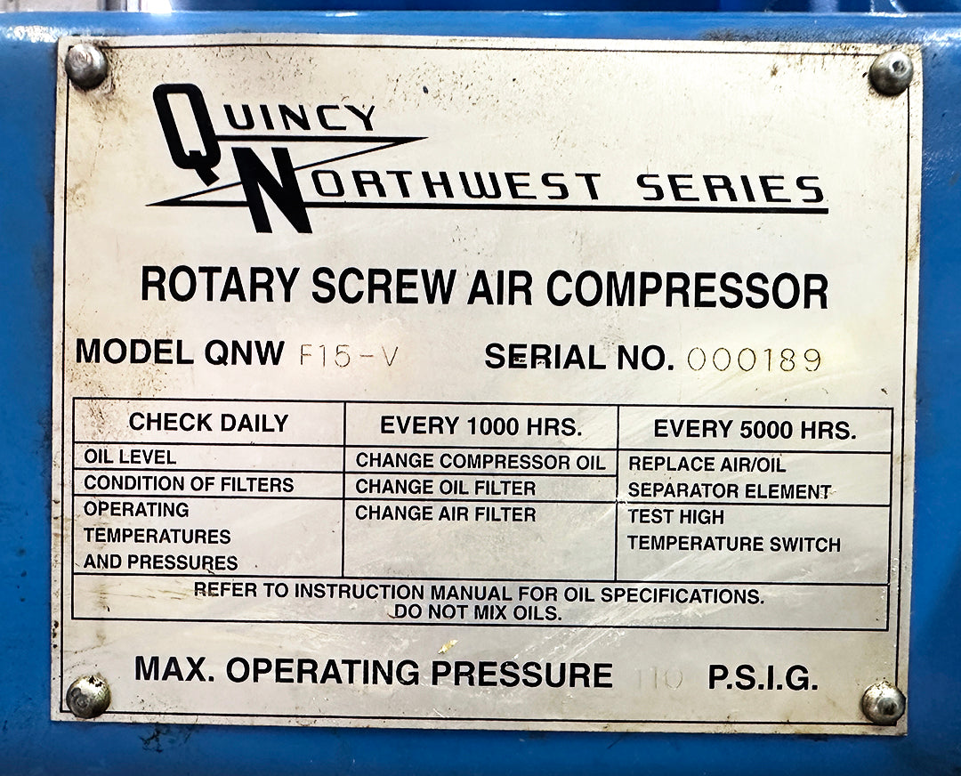 Quincy 15HP QNWF15-V Air Compressor