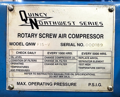 Quincy 15HP QNWF15-V Air Compressor