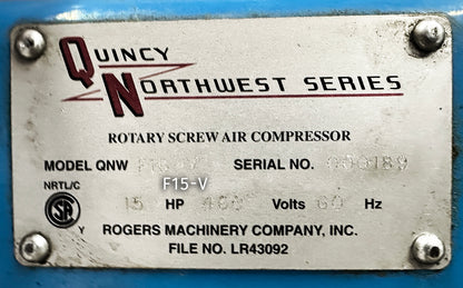 Quincy 15HP QNWF15-V Air Compressor