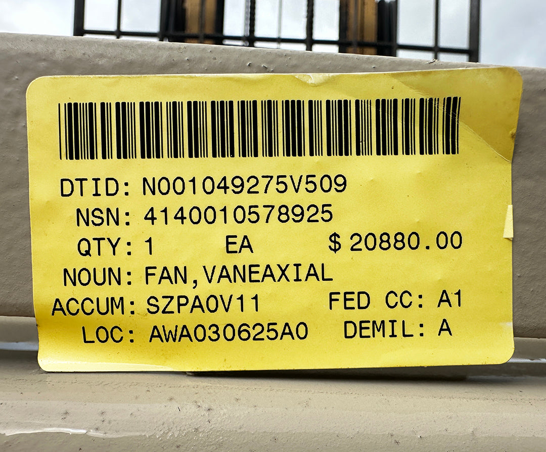 New ~ Military Surplus ~ High-Pressure Industrial Vaneaxial Fan (7,000 CFM)