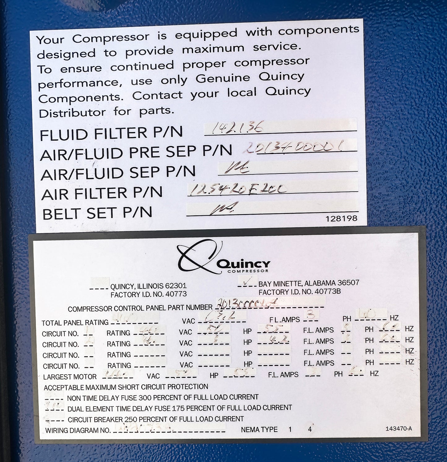 Quincy 50HP QGD-50 Rotary Screw Air Compressor