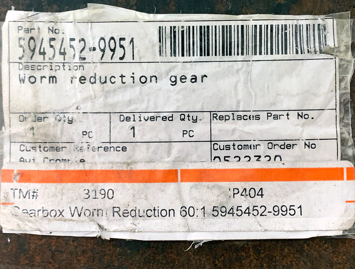 New / Open Box ~ BJ Gear 60:1 Worm Reduction Gear