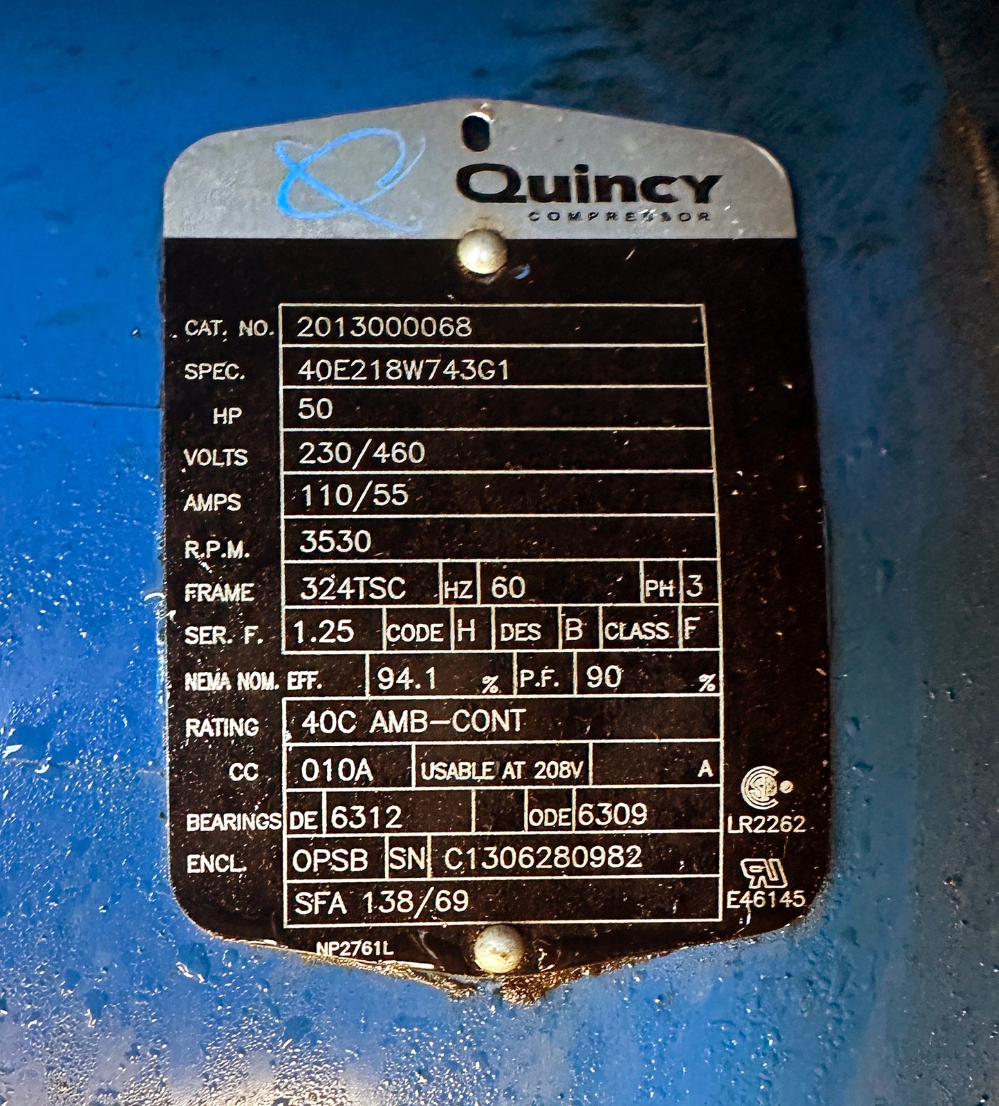 Quincy 50HP QGD-50 Rotary Screw Air Compressor