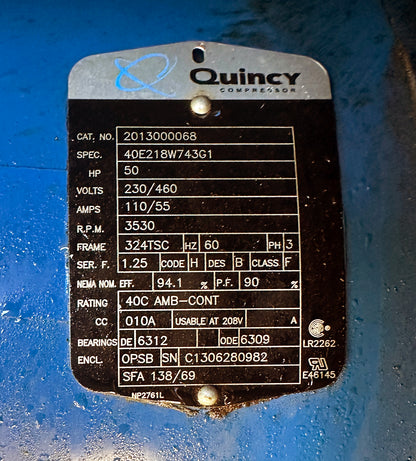 Quincy 50HP QGD-50 Rotary Screw Air Compressor