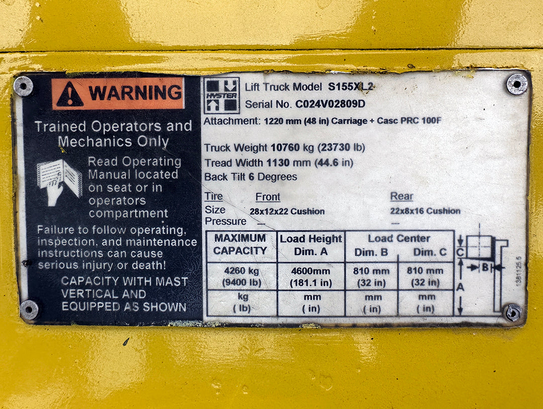2006 Hyster S155XL2 Forklift