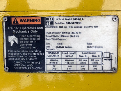 2006 Hyster S155XL2 Forklift