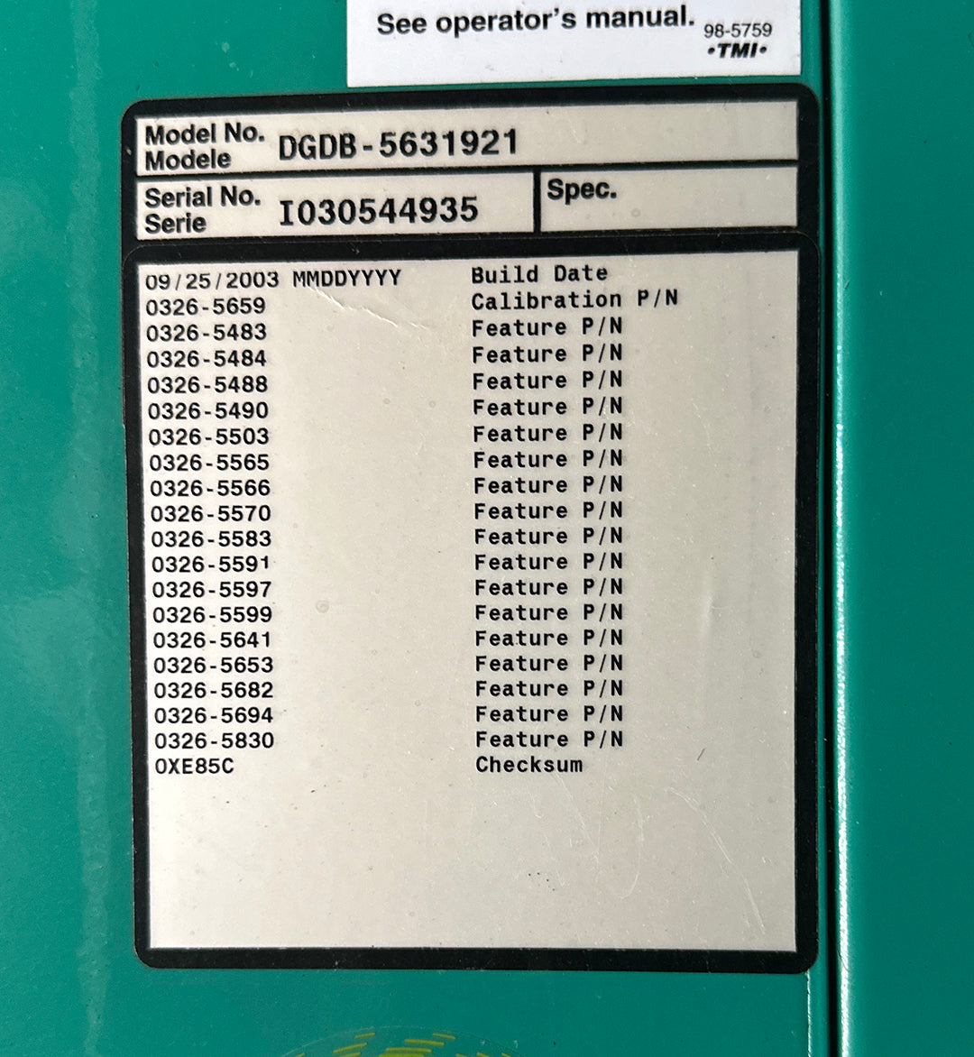 Cummins DGDB-5631921 Enclosed Generator w/ PowerCommand Controller System