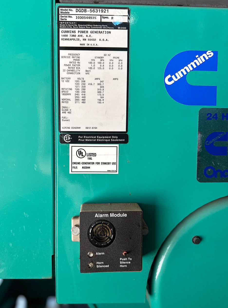 Cummins DGDB-5631921 Enclosed Generator w/ PowerCommand Controller System