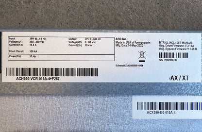 ABB ACH550 10HP 480V 3-Phase VFD (With or Without Bypass)