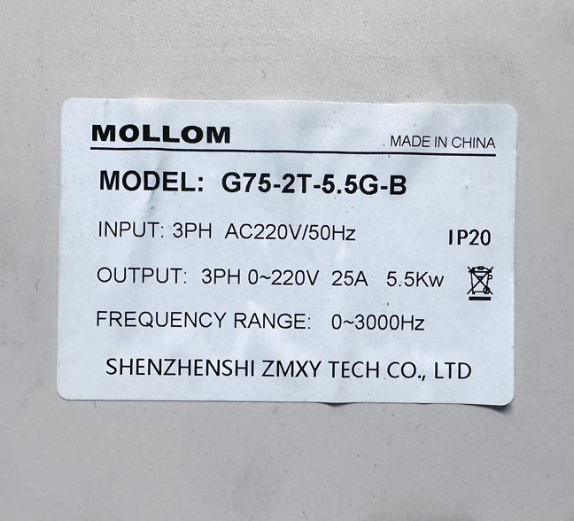 Mollom G75-2T-5.5G-B Variable Frequency Drive (VFD)