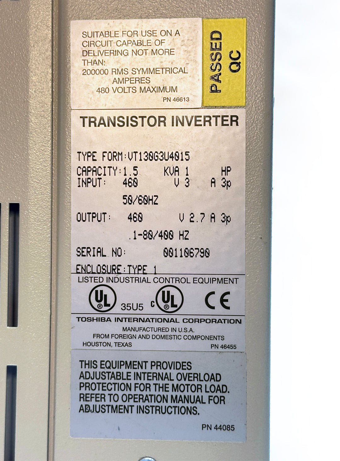 Toshiba G3 TOSVERT-130 Transistor Inverter