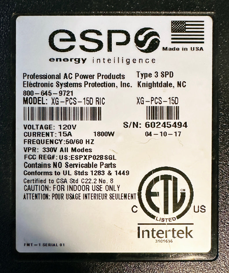 ESP "Next Gen" XG-PCS-150 RIC Power Conditioning System