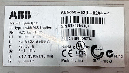 ABB ACS355-03U-02A4-4 Variable Frequency Drive