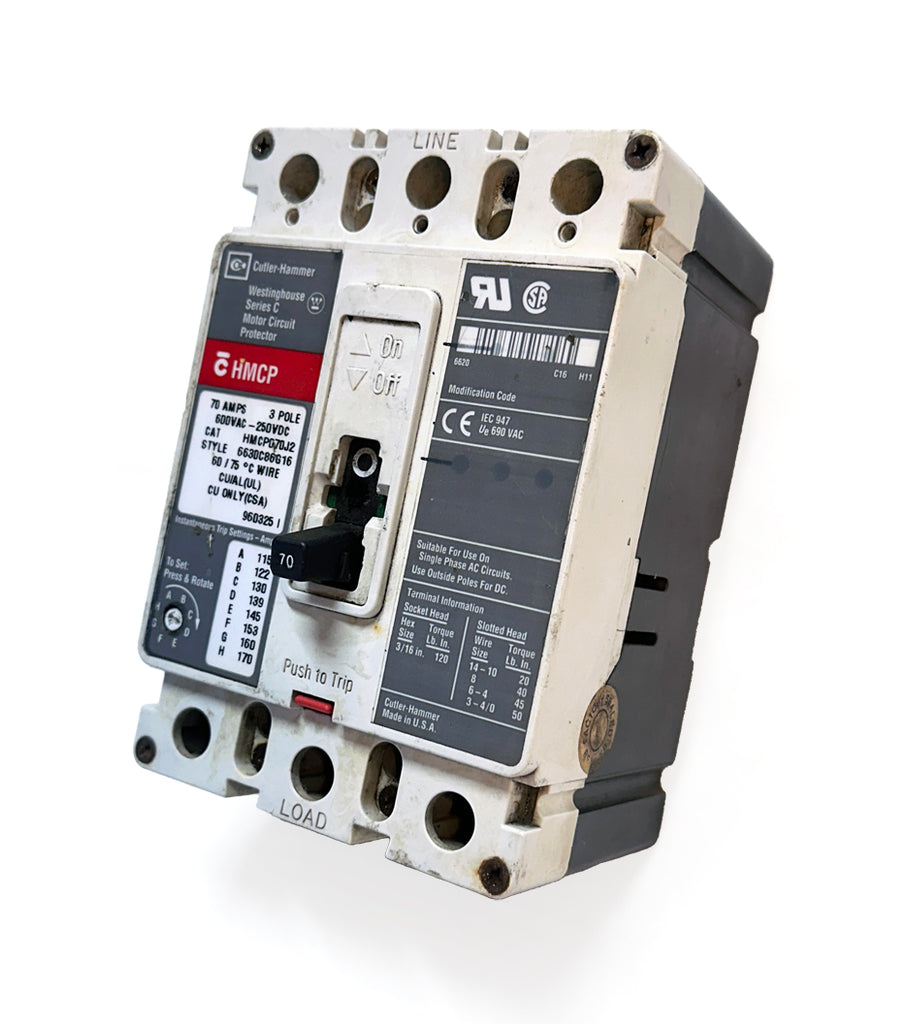 Cutler-Hammer / Westinghouse 70A, 600V Motor Circuit Breaker