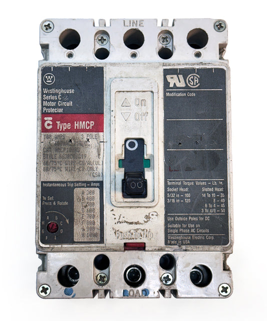 Westinghouse HMCP100R3 100A, 600V Motor Circuit Breaker