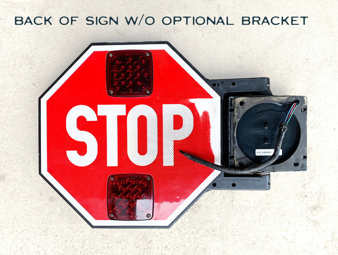 Wired, Lit 12V Stop Sign with Fold-Out Arm | Composite Bracket