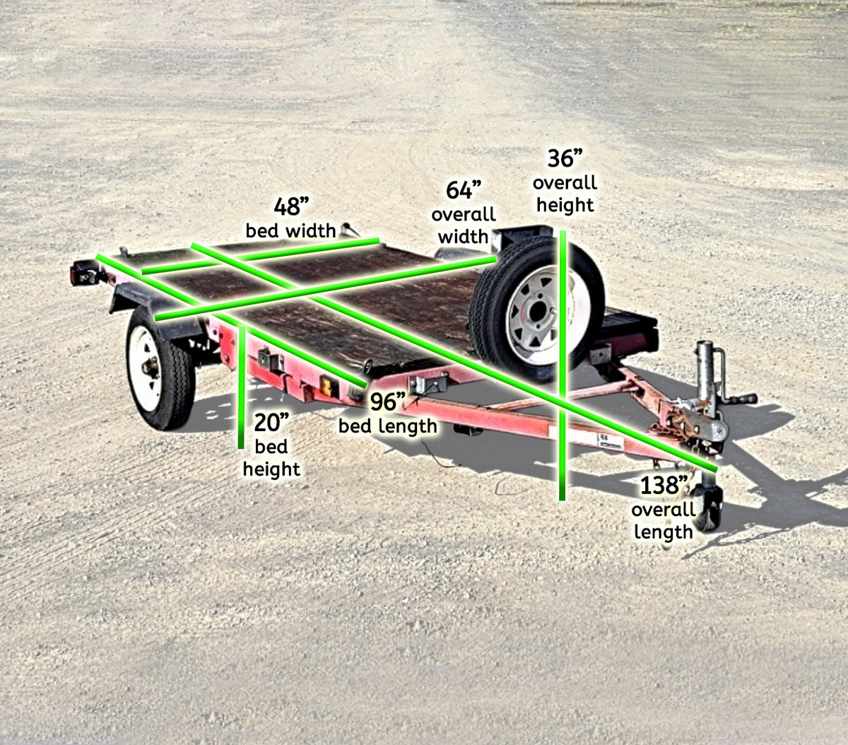 8'x4' Flatbed Utility Trailer 1-7/8" Hitch