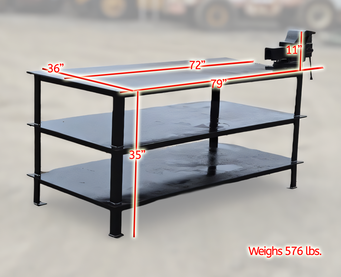 Heavy-Duty Steel Work Bench w/ 6" Jet Vise