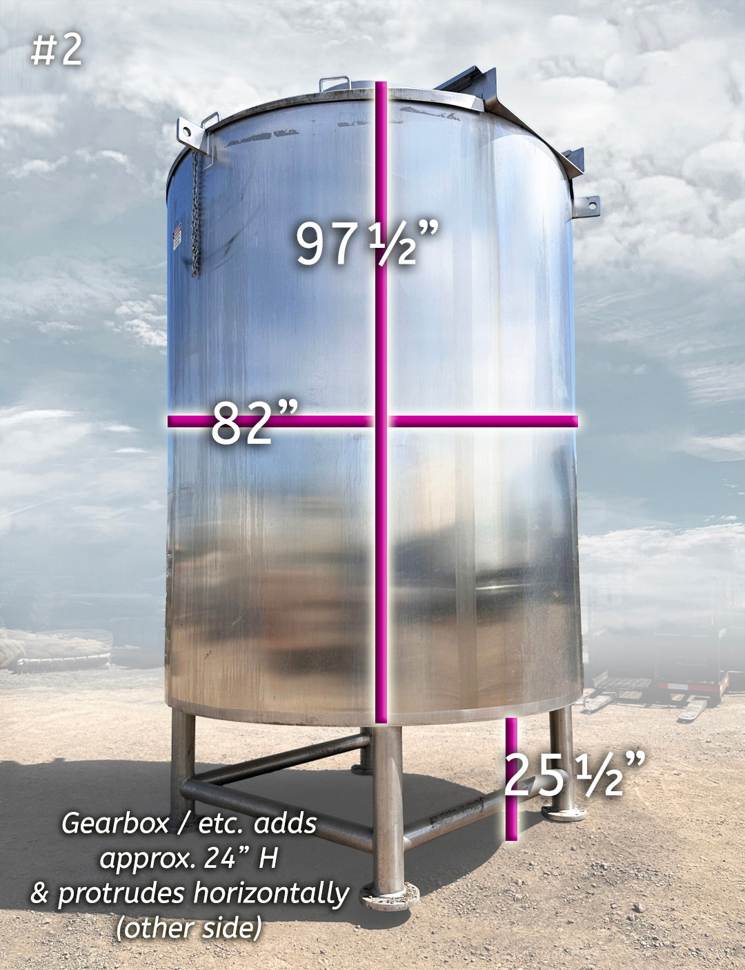 LEE Industries 1500-Gallon Vertical Jacketed Stainless Steel Mixing Tanks