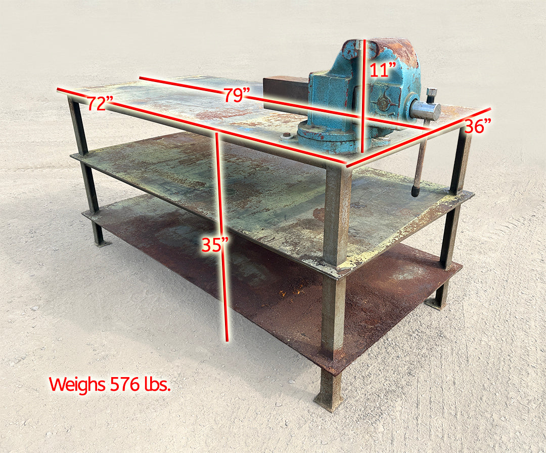 Heavy-Duty Steel Work Bench w/ 6" Jet Vise