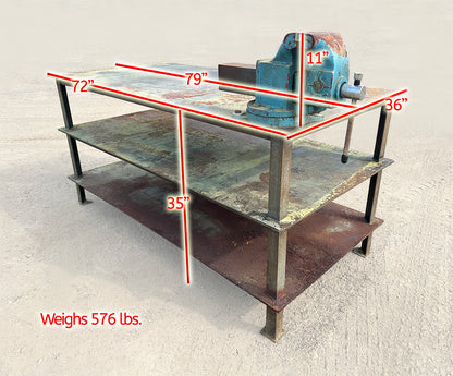 Heavy-Duty Steel Work Bench w/ 6" Jet Vise