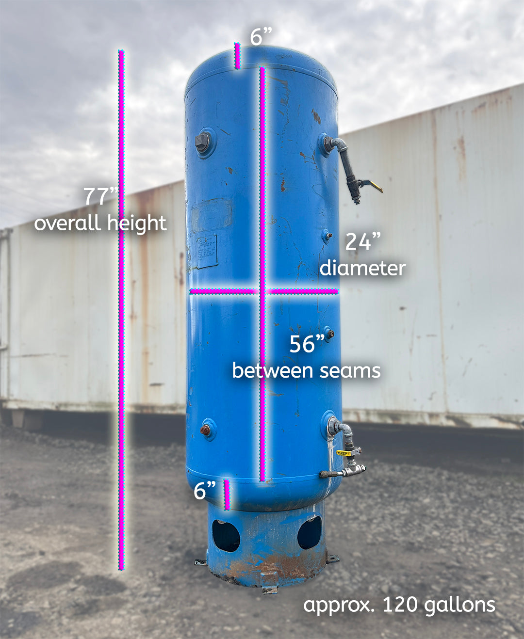 ~120-Gallon Brunner Vertical Compressed Air Receiver Tank
