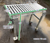 Portable Stainless Steel Roller Conveyor w/ Adjustable Stand Legs