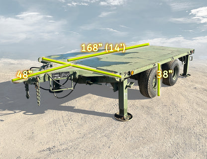 Military Surplus M1061A1 5-Ton Flatbed Trailer (10,000 lb Payload)