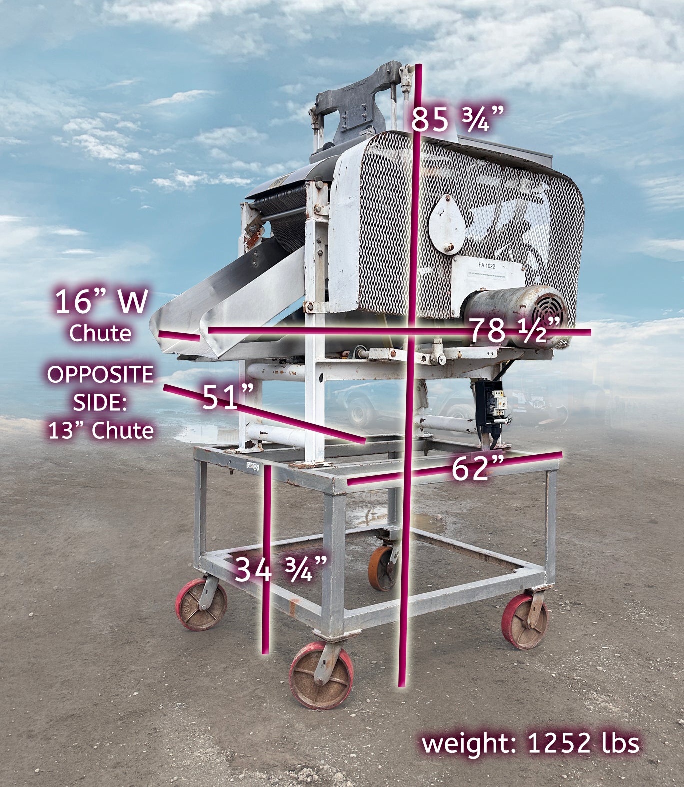 Elliott Mfg. Co. Vibrating Shaker / Dewatering Conveyor Chute