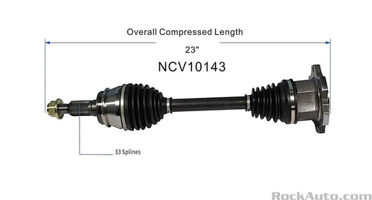 OEM 2007 Chevy Tahoe Front CV Axle 33-Spline 4WD