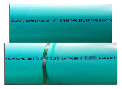 New/Unused Rigid PVC Conduit & Gasketed Sewer Pipe in Multiple Sizes