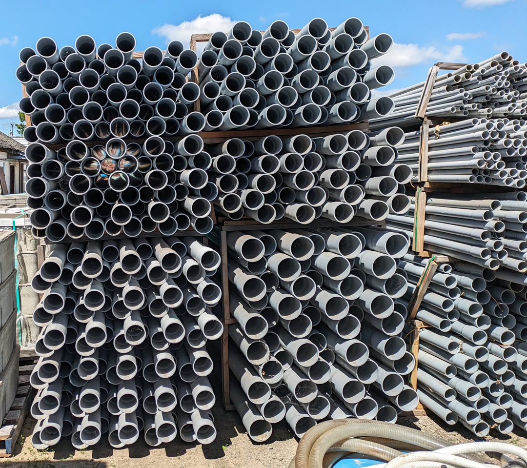 New/Unused Rigid PVC Conduit & Gasketed Sewer Pipe in Multiple Sizes