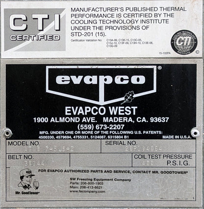 EVAPCO ATWB 7-5J9-Z Closed Circuit Cooler