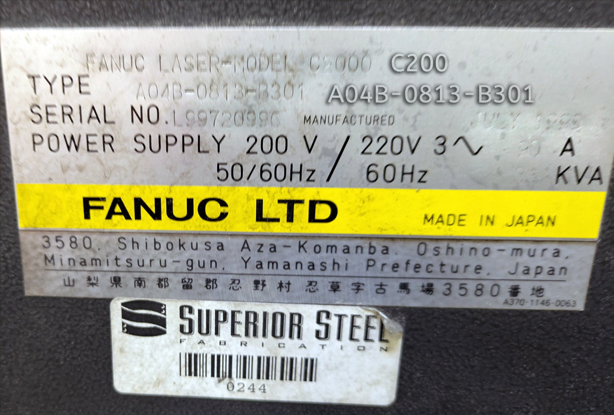 30-Ton / 2000-Watt Amada Apelio III AP3367V Turret Punch & Laser CNC Machine