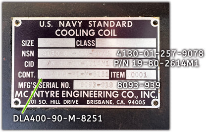 5.	McIntyre Engineering DWM-48 Navy Standard Industrial Heat Exchanger