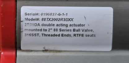 Triac 88TX2002R3DXX 2 Inch 316SST Ball Valve