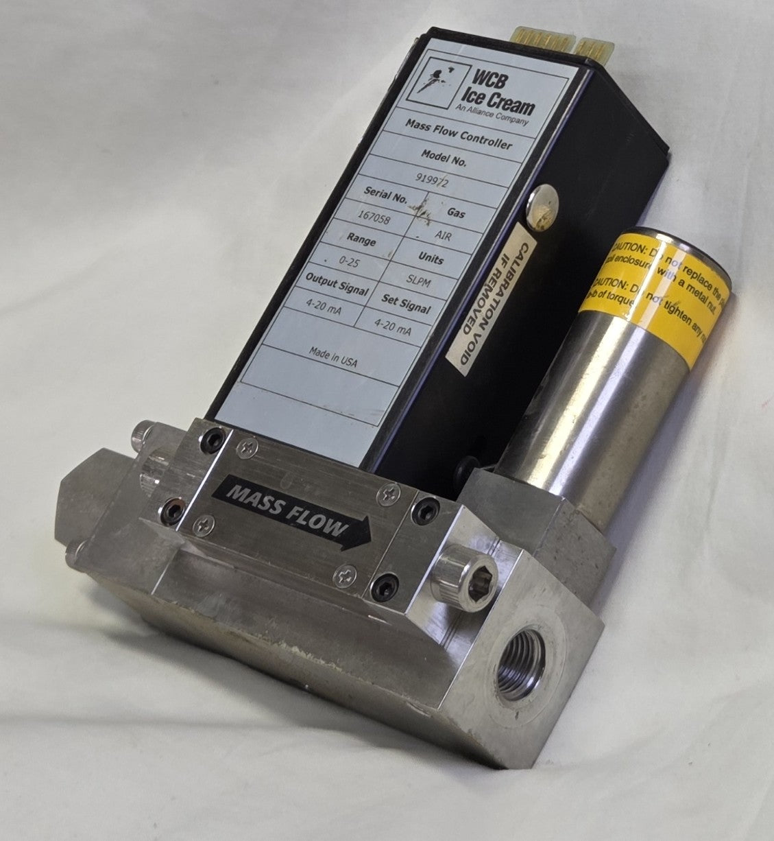 WCB Ice Cream 919972 Continuous Freezer Overrun Air Flow Controller