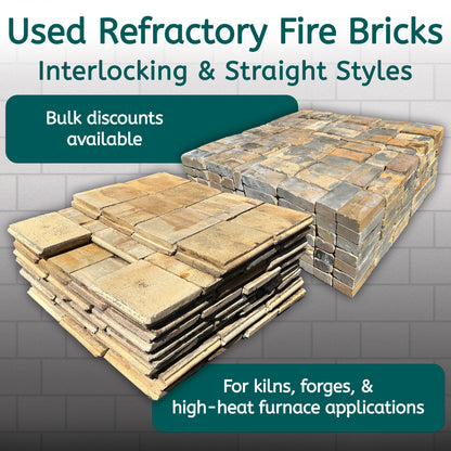 Heavy Duty Refractory Fire Bricks - Interlocking & Straight Styles