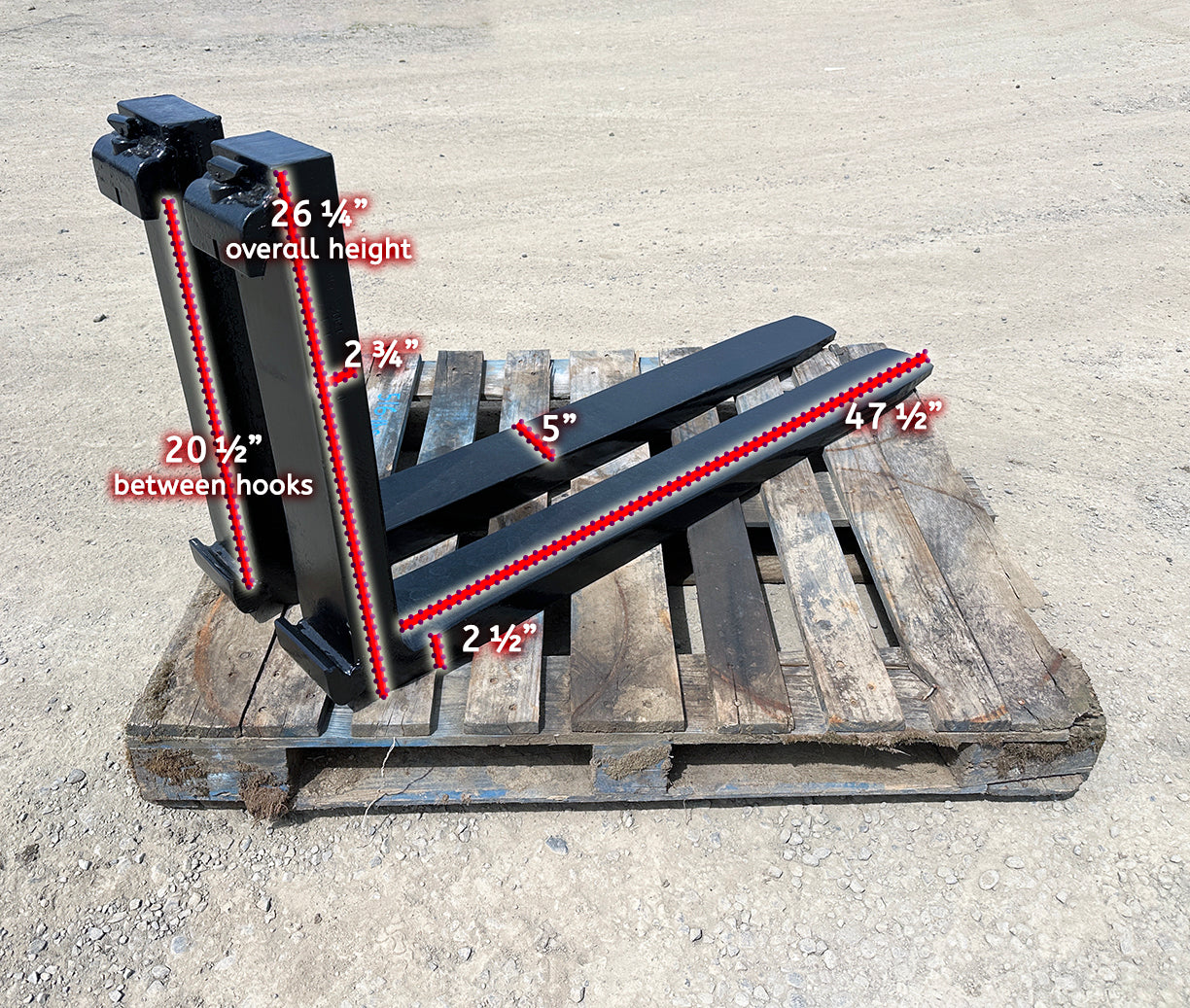 48" Class 3 Forks for 20" Rack - Like New