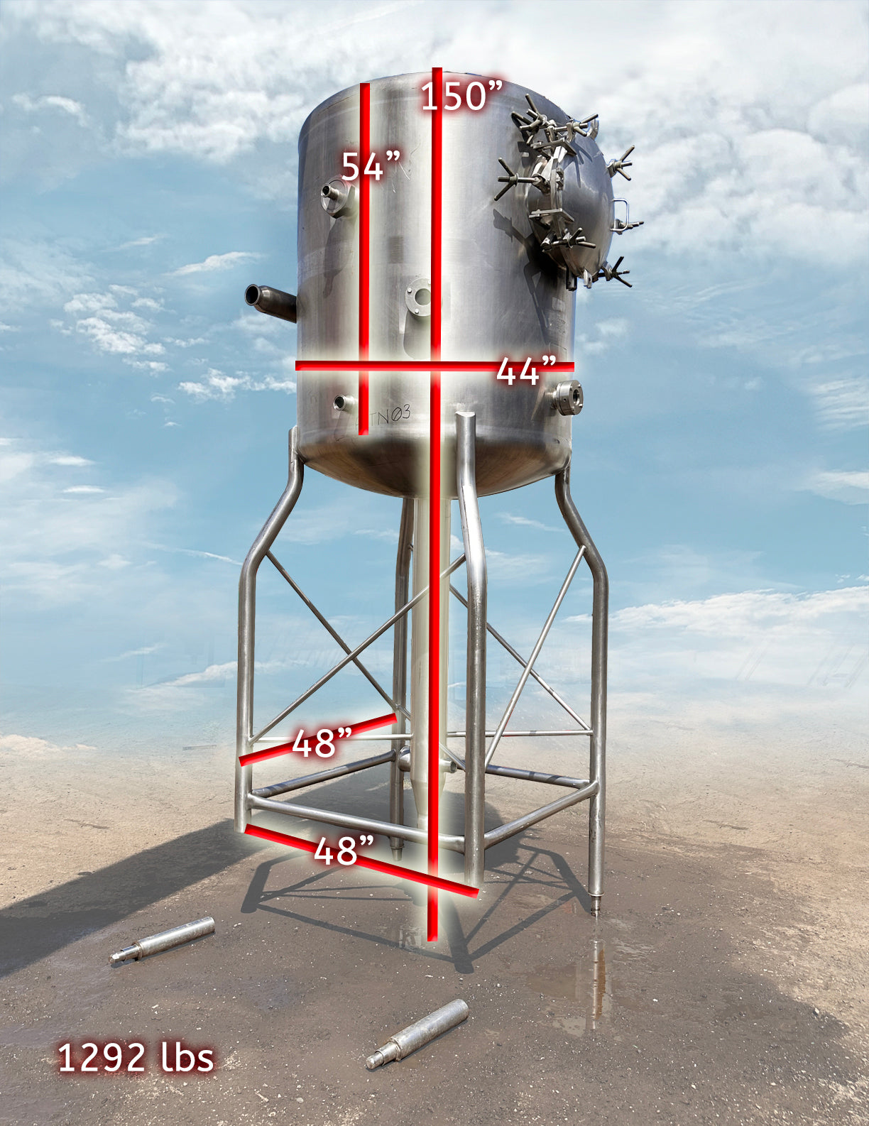 APV Crepaco 60 PSI Stainless Mixing Tank with Bottom Sweep
