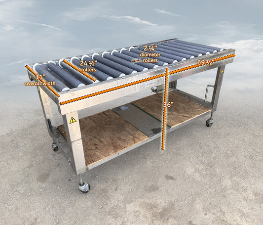 Steris Corporation Gravity Roller Conveyor Table