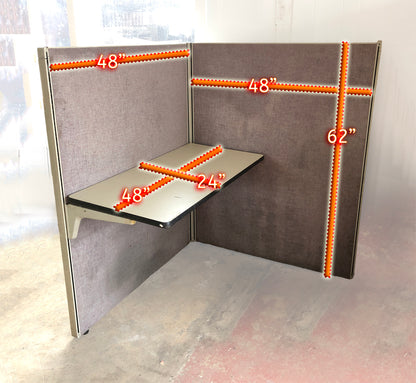 Herman-Miller 2-Sided Cubicle w/ Desk