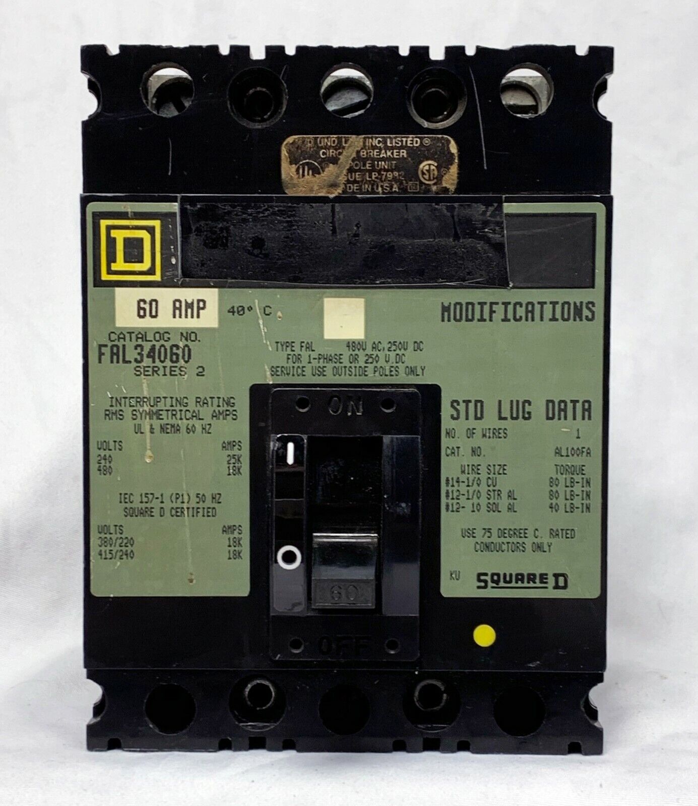 Square D Circuit Breakers: 30A 600V & 60A 480V