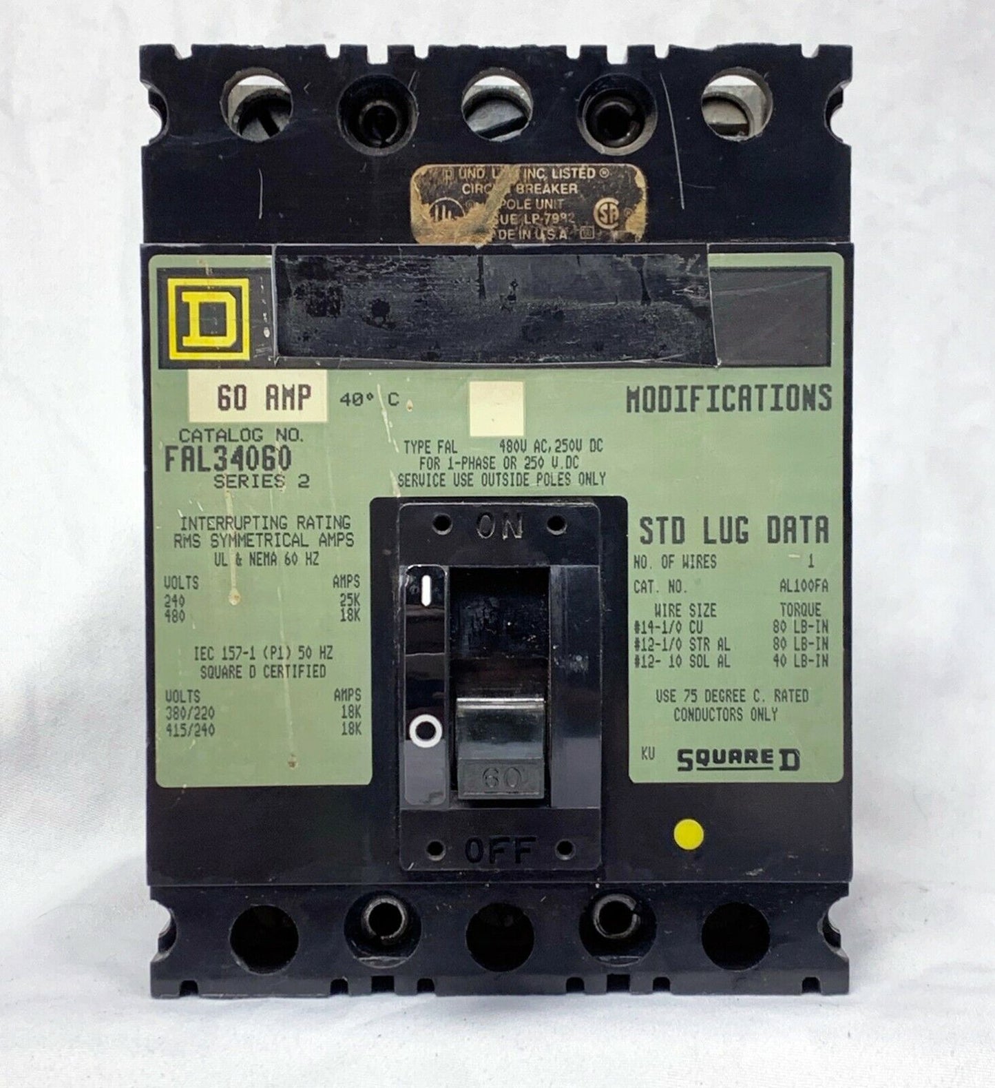 Square D Circuit Breakers: 30A 600V & 60A 480V